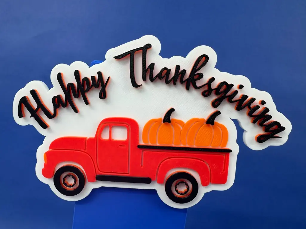 Happy Thanksgiving Pumpkin Truck Wall Art