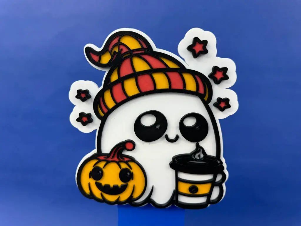 Ghost with Coffee - Halloween Wall Art