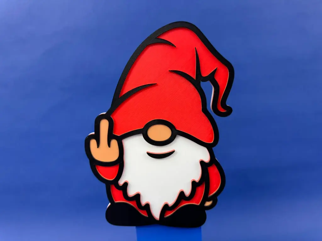 Naughty Gnome!  Funny Christmas Wall Art