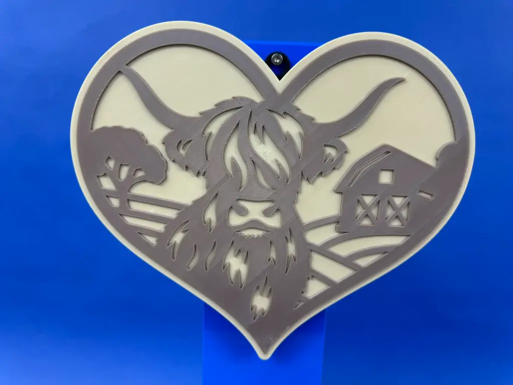 Highland Cow -  Heart Shaped Wall Art