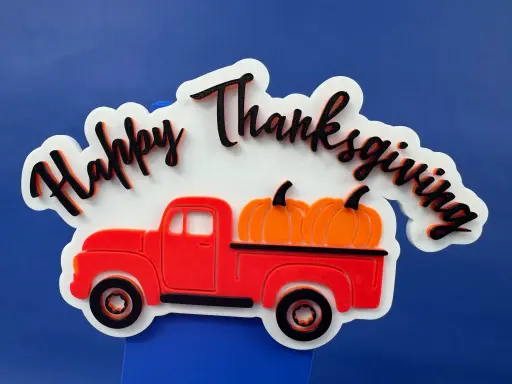 Happy Thanksgiving Pumpkin Truck Wall Art