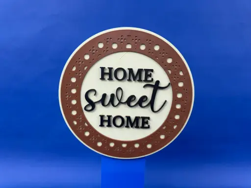 Rattan Home Sweet Home Sign - Wall Art