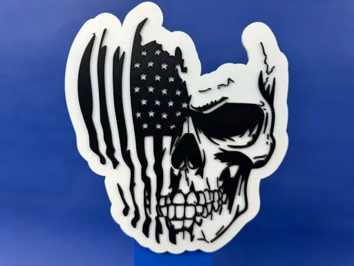 Skull With Flag - Wall Art